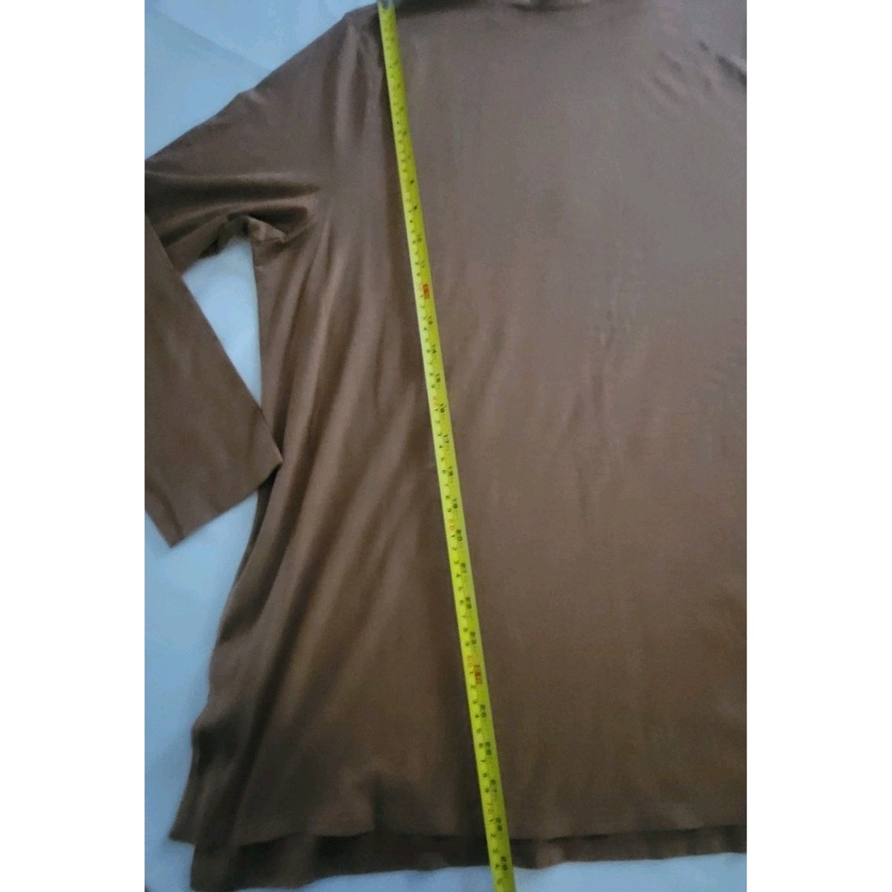 J.Jill Luxe Supima Turtleneck Tunic XL Brown Supima Cotton Stretch Long Sleeve - Picture 9 of 11